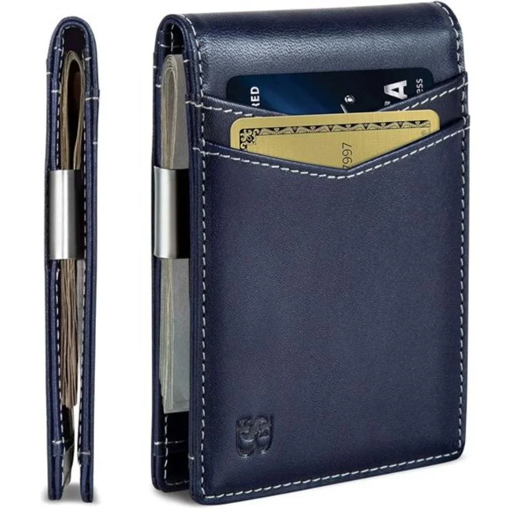 Wallets slim Front Pocket RFID Blocking Card Holder Minimalist Mini Bifold